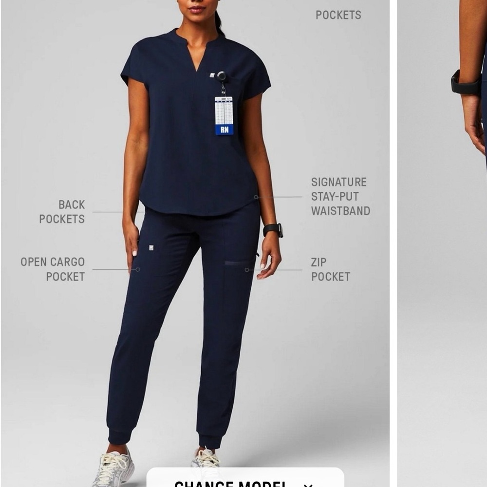 Fabletics Navy Slim Cargo Jogger Pants/ 3 pairs
